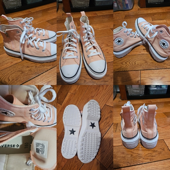 Converse Other - Converse High-Top Sneakers in Peach and White